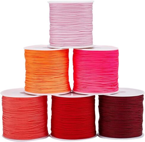 PH PandaHall Blue Nylon Thread 0.8mm Beading Cord Braided Nylon String Chinese Knotting Cord Macrame Thread for Friendship Bracelets Beach Surfer Crafting Christmas Tree Ornament, 196 Yard in Saudi Arabia