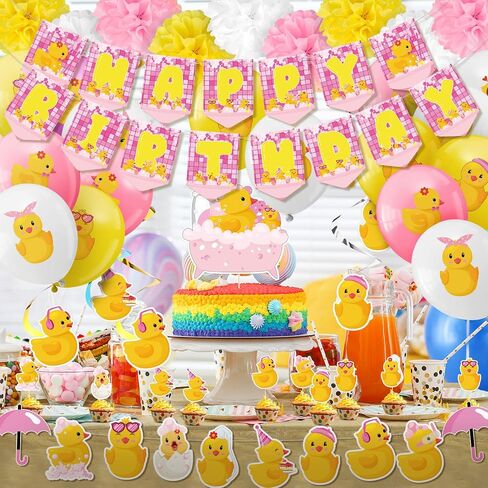 Outus 77 Pcs Bird Party Decorations Adult Bird HAPPY Birthday Party Decoration Include Banner Bird String Hanging Banner Pom Pom Flowers Hanging Swirls Latex Balloons Cupcake Topper in Saudi Arabia
