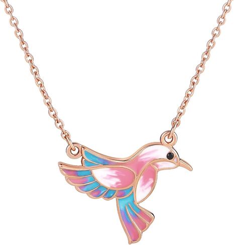 JIANGYUE Hummingbird Pendant Necklace Bird Jewelry for Women Girls Christmas Gift for Her in Saudi Arabia