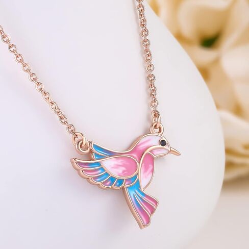 JIANGYUE Hummingbird Pendant Necklace Bird Jewelry for Women Girls Christmas Gift for Her in Saudi Arabia