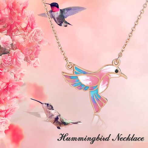 JIANGYUE Hummingbird Pendant Necklace Bird Jewelry for Women Girls Christmas Gift for Her in Saudi Arabia