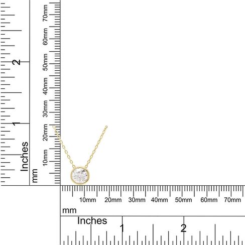 SAVEARTH DIAMONDS 1.00 ct 6.5MM Round Lab Created Moissanite Diamond Bezel Set Solitaire Pendant Necklace In 14k Gold Over Sterling Silver 18" Chain (VVS1 Clarity), Mother's Day Gift For Her in Saudi Arabia