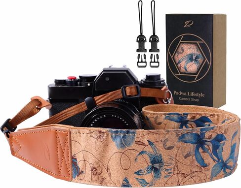 Padwa Lifestyle Corduroy Camera Strap - 2" Double Layer Full Grain Cowhide Leather Head Camera Straps for Photographers,Unique Soft Corduroy Fabric with Quick Release fits all Cameras - Fresh Green in Saudi Arabia