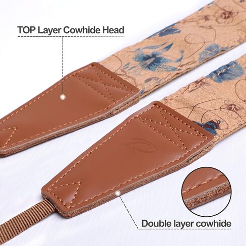 Padwa Lifestyle Corduroy Camera Strap - 2" Double Layer Full Grain Cowhide Leather Head Camera Straps for Photographers,Unique Soft Corduroy Fabric with Quick Release fits all Cameras - Fresh Green in Saudi Arabia