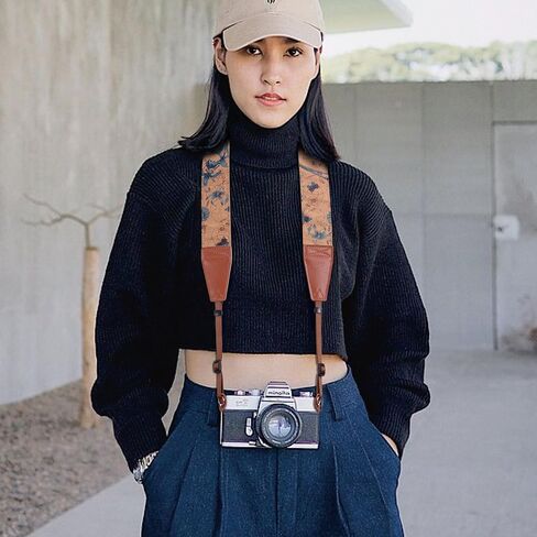 Padwa Lifestyle Corduroy Camera Strap - 2" Double Layer Full Grain Cowhide Leather Head Camera Straps for Photographers,Unique Soft Corduroy Fabric with Quick Release fits all Cameras - Fresh Green in Saudi Arabia