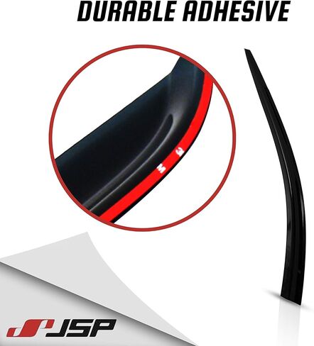 واقي المطر JSP لسيارة Hyundai Santa Fe 2019-2023، شريط عاكس للنافذة الجانبية خارج القناة، أكريليك دخاني داكن، شريط لاصق مثبت على الرياح/الشمس/المطر، مجموعة من 4 قطع in Kuwait