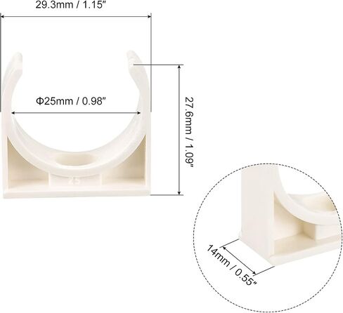 uxcell 16mm Dia PPR U-Shaped Pipe Clamps Clips Fittings Hose Holder for Water Supply White 24 Pcs in Saudi Arabia