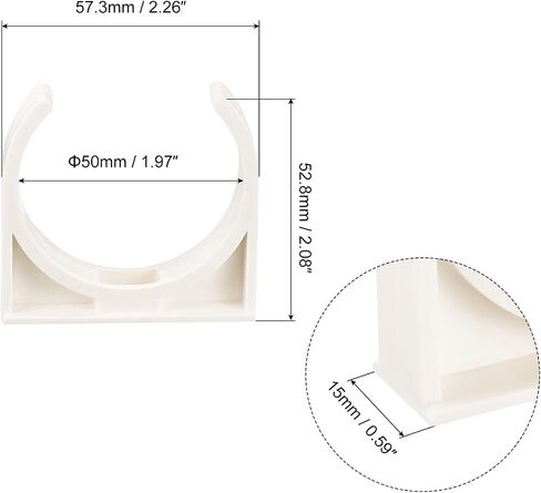 uxcell 16mm Dia PPR U-Shaped Pipe Clamps Clips Fittings Hose Holder for Water Supply White 24 Pcs in Saudi Arabia
