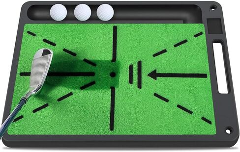 Golf Swing Training Mat, 13"x17" Premium Golf Practice Mat for Swing Detection, Professional Golf Impact Mat with Integrated Ball-Tray, Heavy Duty Non-Slip Rubber Bottom, for Indoor Practice in Saudi Arabia