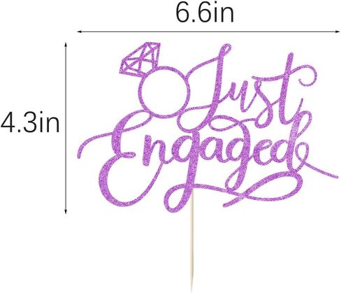Just Engaged Cake Topper for Engagement Party Decorations, Engaged Ring Sign,We're Engaged Cake Toppers (black) in Saudi Arabia
