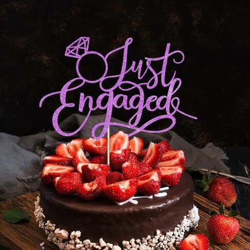 Just Engaged Cake Topper for Engagement Party Decorations, Engaged Ring Sign,We're Engaged Cake Toppers (black) in Saudi Arabia