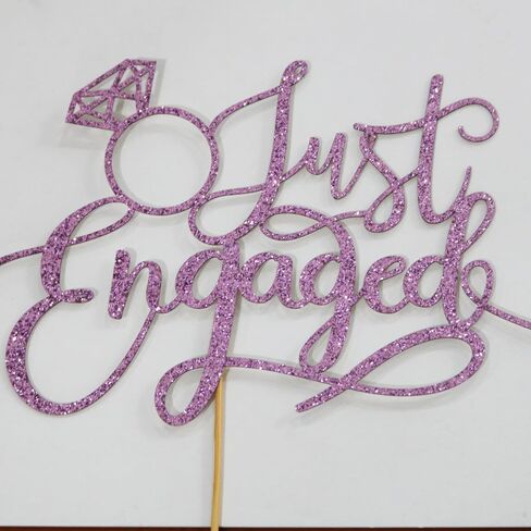 Just Engaged Cake Topper for Engagement Party Decorations, Engaged Ring Sign,We're Engaged Cake Toppers (black) in Saudi Arabia