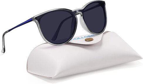Dollger Oversized Trendy Retro Aviator Sunglasses for Women, Light-Tinted Round-Frame Sunglasses, 100% UV Protection for Driving, Riding, Beach, and Travel in Saudi Arabia