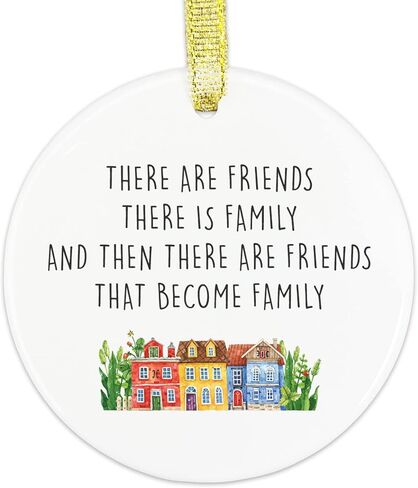 Best Friend Ceramic Ornament - Become Family Gift for Your Best Friend Keepsake, Friendship Gift for Woman Friend, Friendship Christmas Ornament for Men Woman Female Girl Her, Birthday Gift for Friend in Saudi Arabia