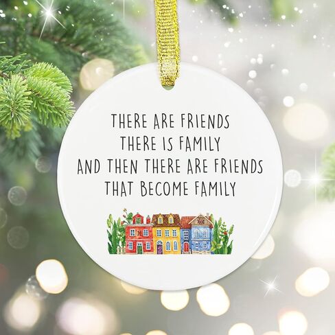 Best Friend Ceramic Ornament - Become Family Gift for Your Best Friend Keepsake, Friendship Gift for Woman Friend, Friendship Christmas Ornament for Men Woman Female Girl Her, Birthday Gift for Friend in Saudi Arabia