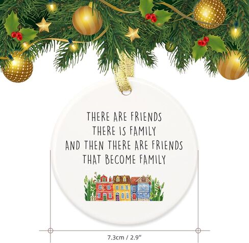 Best Friend Ceramic Ornament - Become Family Gift for Your Best Friend Keepsake, Friendship Gift for Woman Friend, Friendship Christmas Ornament for Men Woman Female Girl Her, Birthday Gift for Friend in Saudi Arabia