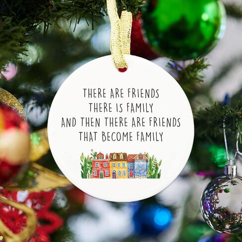Best Friend Ceramic Ornament - Become Family Gift for Your Best Friend Keepsake, Friendship Gift for Woman Friend, Friendship Christmas Ornament for Men Woman Female Girl Her, Birthday Gift for Friend in Saudi Arabia