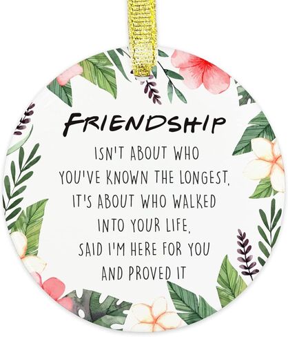 Best Friend Ceramic Ornament - Become Family Gift for Your Best Friend Keepsake, Friendship Gift for Woman Friend, Friendship Christmas Ornament for Men Woman Female Girl Her, Birthday Gift for Friend in Saudi Arabia
