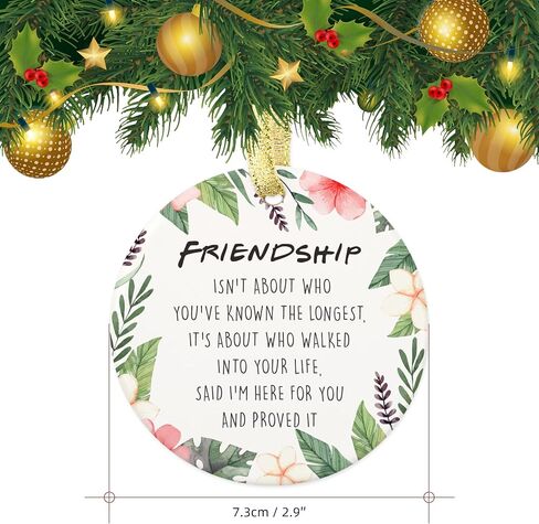 Best Friend Ceramic Ornament - Become Family Gift for Your Best Friend Keepsake, Friendship Gift for Woman Friend, Friendship Christmas Ornament for Men Woman Female Girl Her, Birthday Gift for Friend in Saudi Arabia