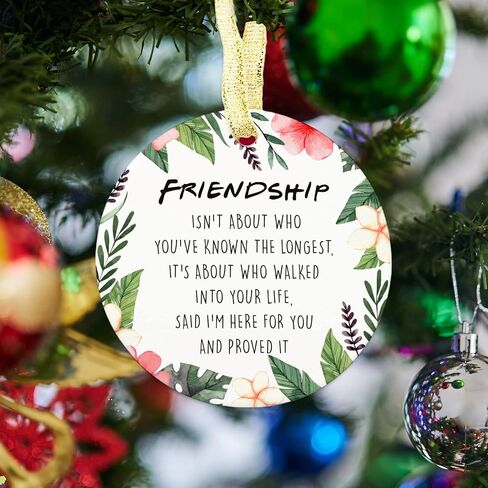 Best Friend Ceramic Ornament - Become Family Gift for Your Best Friend Keepsake, Friendship Gift for Woman Friend, Friendship Christmas Ornament for Men Woman Female Girl Her, Birthday Gift for Friend in Saudi Arabia