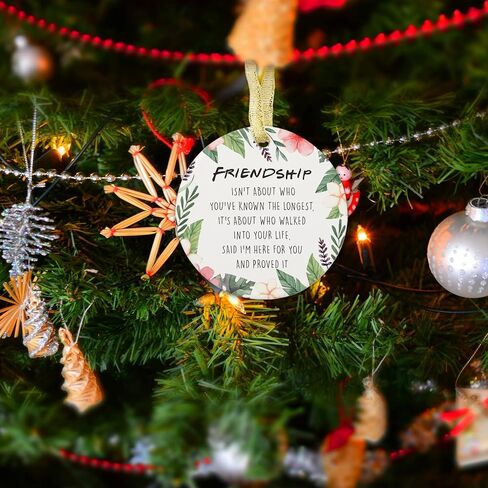 Best Friend Ceramic Ornament - Become Family Gift for Your Best Friend Keepsake, Friendship Gift for Woman Friend, Friendship Christmas Ornament for Men Woman Female Girl Her, Birthday Gift for Friend in Saudi Arabia