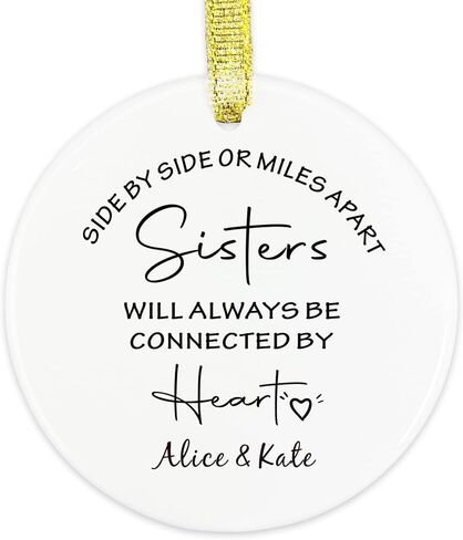 Best Friend Ceramic Ornament - Become Family Gift for Your Best Friend Keepsake, Friendship Gift for Woman Friend, Friendship Christmas Ornament for Men Woman Female Girl Her, Birthday Gift for Friend in Saudi Arabia