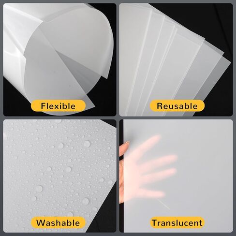 18 قطعة من أوراق مايلر 7.5 مل، ورق استنسل فارغ PET شفاف مقاس 12 × 12 بوصة للكريكت، القطع بالليزر، قالب أداة القطع البلاستيكي لخياطة اللحف، صفائح بلاستيكية فارغة للحرف اليدوية in Kuwait