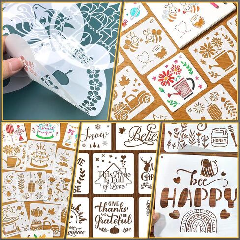 18 قطعة من أوراق مايلر 7.5 مل، ورق استنسل فارغ PET شفاف مقاس 12 × 12 بوصة للكريكت، القطع بالليزر، قالب أداة القطع البلاستيكي لخياطة اللحف، صفائح بلاستيكية فارغة للحرف اليدوية in Kuwait