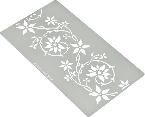 Aleks Melnyk No.257 Metal Stencil, Swirls, Ornaments, Flowers Vine, Patterns, Border, Small Stencil, 1 PC, Template for Wood Burning, Engraving, Crafting, Scrapbook, Art, Ornate in Saudi Arabia