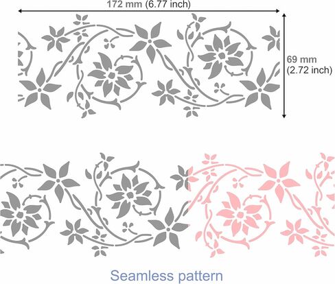Aleks Melnyk No.257 Metal Stencil, Swirls, Ornaments, Flowers Vine, Patterns, Border, Small Stencil, 1 PC, Template for Wood Burning, Engraving, Crafting, Scrapbook, Art, Ornate in Saudi Arabia
