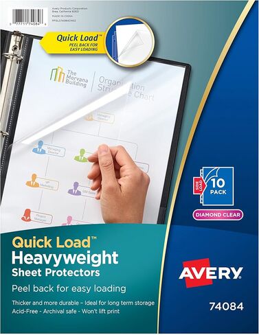 Avery Diamond Clear Page Protectors for 3 Ring Binders, 10 Document Protectors Per Pack, 4 Packs, 40 Protectors Total (74084) in Saudi Arabia