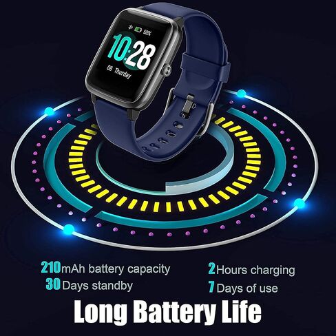 Smart Watch for Android/Samsung/iPhone, Activity Fitness Tracker with IP68 Waterproof for Men Women & Kids, Smartwatch with 1.3" Full-Touch Color Screen, Heart Rate & Sleep Monitor, Blue in Saudi Arabia