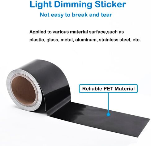 شريط حجب الضوء 1.96 بوصة × 17.4 ياردة ملصق لاصق أسود خافت للضوء لألواح LCD وضوء مؤشر الأجهزة وشرائط المصباح والكابل ويحجب 70% من الضوء in Kuwait