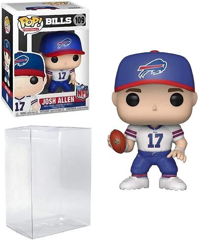 Pop NFL: شخصية Josh Allen Buffalo Pop # 109 من الفينيل (مرفقة مع حافظة حماية EcoTek Pop Box) in Saudi Arabia