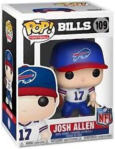 Pop NFL: شخصية Josh Allen Buffalo Pop # 109 من الفينيل (مرفقة مع حافظة حماية EcoTek Pop Box) in Saudi Arabia