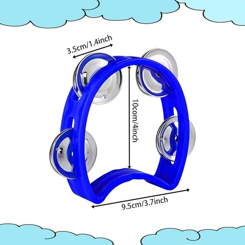 18 عبوة من الدف البلاستيكي مع 4 أجراس محمولة باليد، أداة إيقاع موسيقية ملونة للأطفال والبالغين والحفلات والأسرة وموردي الحفلات الموسيقية (6 ألوان، 4 بوصات) in Kuwait