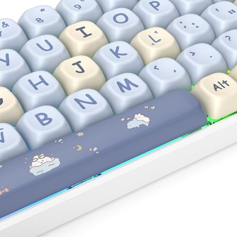 أغطية مفاتيح PBT 75 بالمائة، أغطية مفاتيح MOA لطيفة بصبغ التسامي، مجموعة أغطية مفاتيح مخصصة مكونة من 131 مفتاحًا للوحة المفاتيح الميكانيكية 61/64/68/84/87/100/104/108 Cherry MX (الأرنب الأزرق) in Saudi Arabia