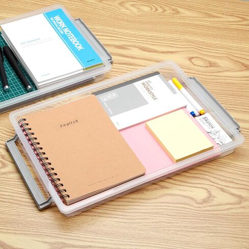 صناديق تخزين بلاستيكية من قطعتين من Citylife مع أغطية إغلاق، حافظة مشروع محمولة، صندوق ملفات شفاف، حاويات تخزين قابلة للتكديس لتنظيم ورق A4 والصور والمستندات in Kuwait