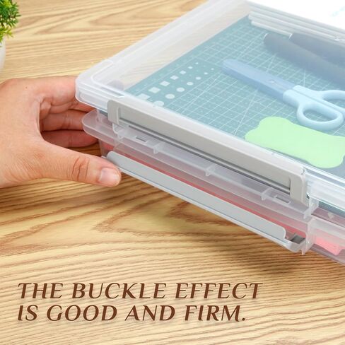 صناديق تخزين بلاستيكية من قطعتين من Citylife مع أغطية إغلاق، حافظة مشروع محمولة، صندوق ملفات شفاف، حاويات تخزين قابلة للتكديس لتنظيم ورق A4 والصور والمستندات in Kuwait