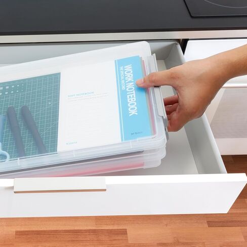 صناديق تخزين بلاستيكية من قطعتين من Citylife مع أغطية إغلاق، حافظة مشروع محمولة، صندوق ملفات شفاف، حاويات تخزين قابلة للتكديس لتنظيم ورق A4 والصور والمستندات in Kuwait