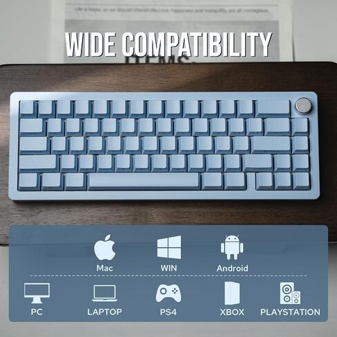 EPOMAKER Tide65 QMK/VIA Wireless Gaming Keyboard, 65% Aluminum Mechanical Keyboard, Programmable Creamy Keyboard, Bluetooth/2.4Ghz/USB-C, with FR4 Plate for Win/Mac (Black, Lemon Switch) in Saudi Arabia