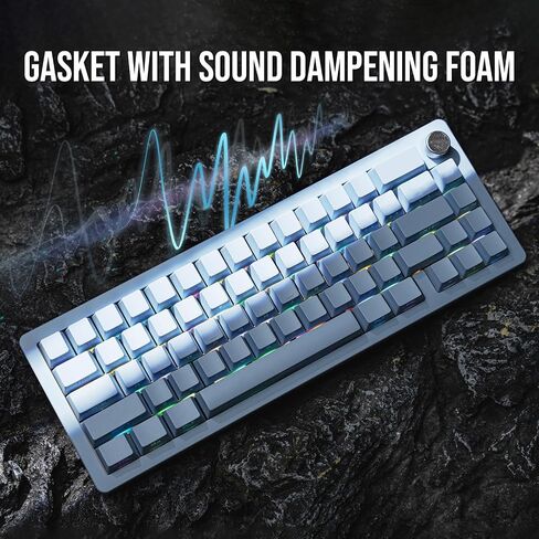 EPOMAKER Tide65 QMK/VIA Wireless Gaming Keyboard, 65% Aluminum Mechanical Keyboard, Programmable Creamy Keyboard, Bluetooth/2.4Ghz/USB-C, with FR4 Plate for Win/Mac (Black, Lemon Switch) in Saudi Arabia