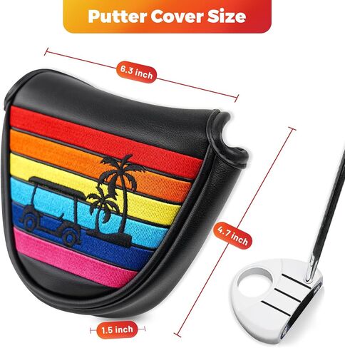 mytag Putter Covers Mallet, Golf Putter Headcovers Magnetic Closure for Most Brand Golf Putters (Coconut Tree | Golf Cart) in Saudi Arabia