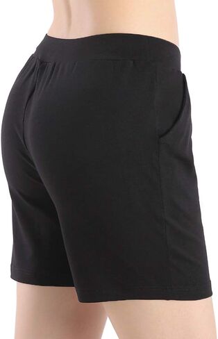 QingWan Womens Shorts with Pockets Elastic Waist Spandex Gym Athletic Short Pants Yoga in Saudi Arabia