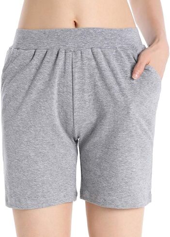 QingWan Womens Shorts with Pockets Elastic Waist Spandex Gym Athletic Short Pants Yoga in Saudi Arabia