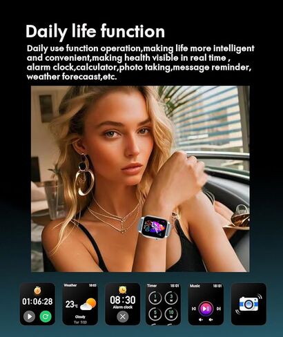 ساعة ذكية للسيدات، ساعة ذكية عالية الدقة مقاس 1.91 بوصة مع مراقب أكسجين الدم بالأشعة تحت الحمراء، ومعدل ضربات القلب، وضغط الدم، وتتبع النوم، ومتتبع اللياقة البدنية المقاوم للماء IP68، لهواتف Android iOS iPhone (وردي) in Kuwait