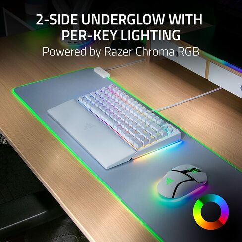 Razer BlackWidow V4 75% Mechanical Gaming Keyboard: Hot-swappable Design - Compact & Durable - Orange Tactile Switches - Chroma RGB - MF Roller & Media Keys - Comfortable Wrist Rest - White (Renewed) in Saudi Arabia