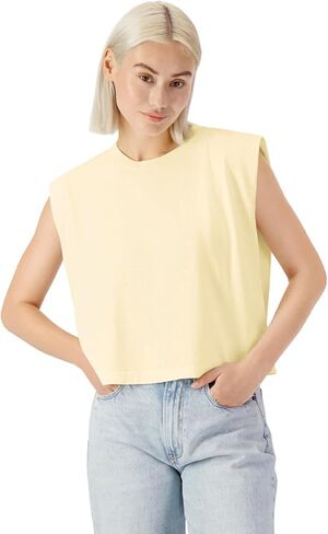 تي شيرت نسائي من القطن ثقيل الوزن، مربع، قصير، ومصبوغ بالملابس من American Apparel، طراز G307GD، قطعتان in Kuwait