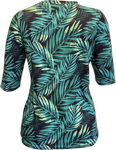 Womens Tops 3/4 Sleeve Shirts Crew Neck Loose Casual Blouses Floral Print Tshirts in Saudi Arabia