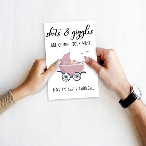 ziwenhu بطاقة طفل جديد لطيف لأبي أمي، هدايا بطاقة استحمام الطفل الجميلة لطفلة جديدة صبي، بطاقة تهنئة مضحكة لطفل مولود للأصدقاء in Kuwait